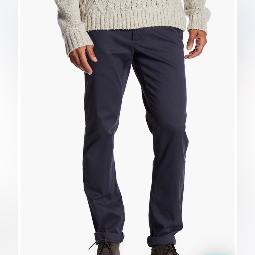 14th & Union Navy Blue Gray Wallin Stretch Trim Fit Chino Pants